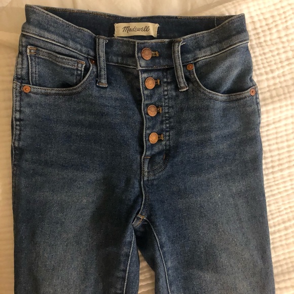 Madewell 10in high rise skinny jeans button front - Picture 3 of 5